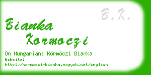 bianka kormoczi business card