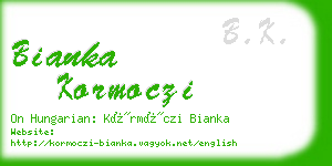 bianka kormoczi business card